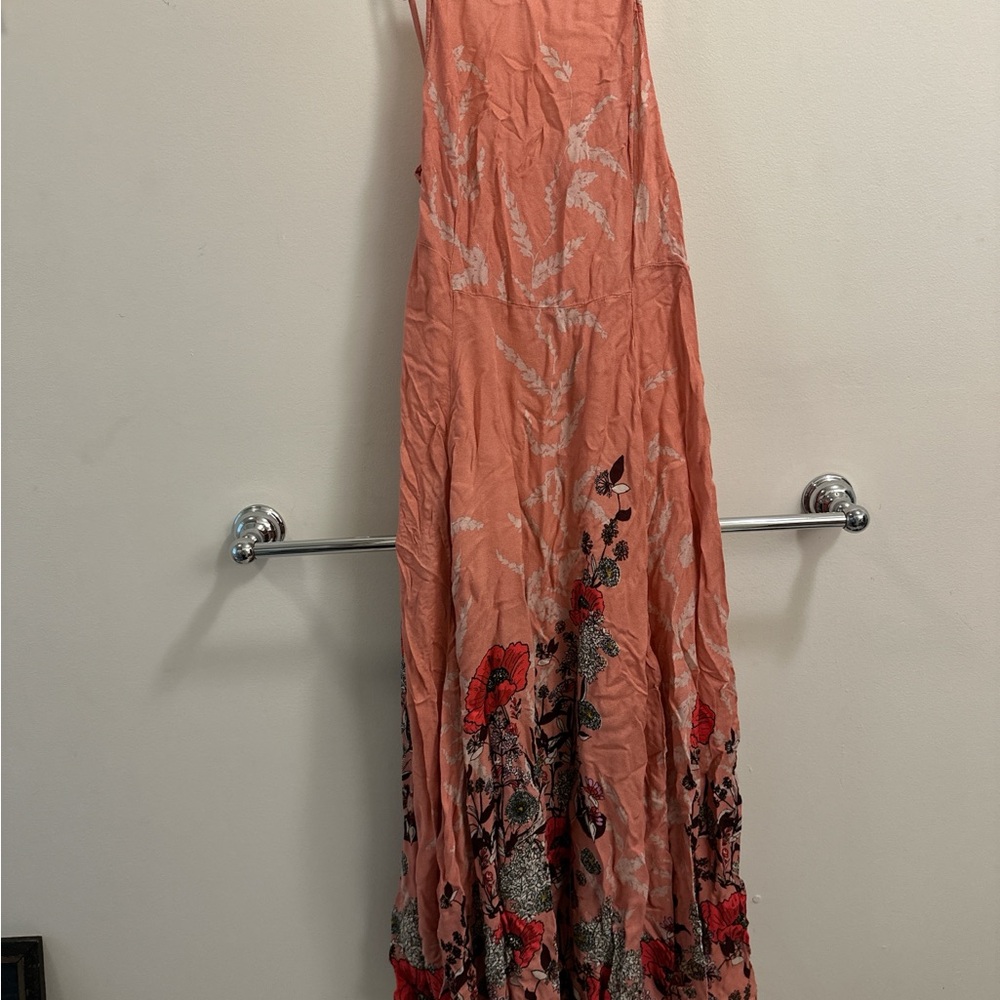 Free People Coral Floral Maxi Dress